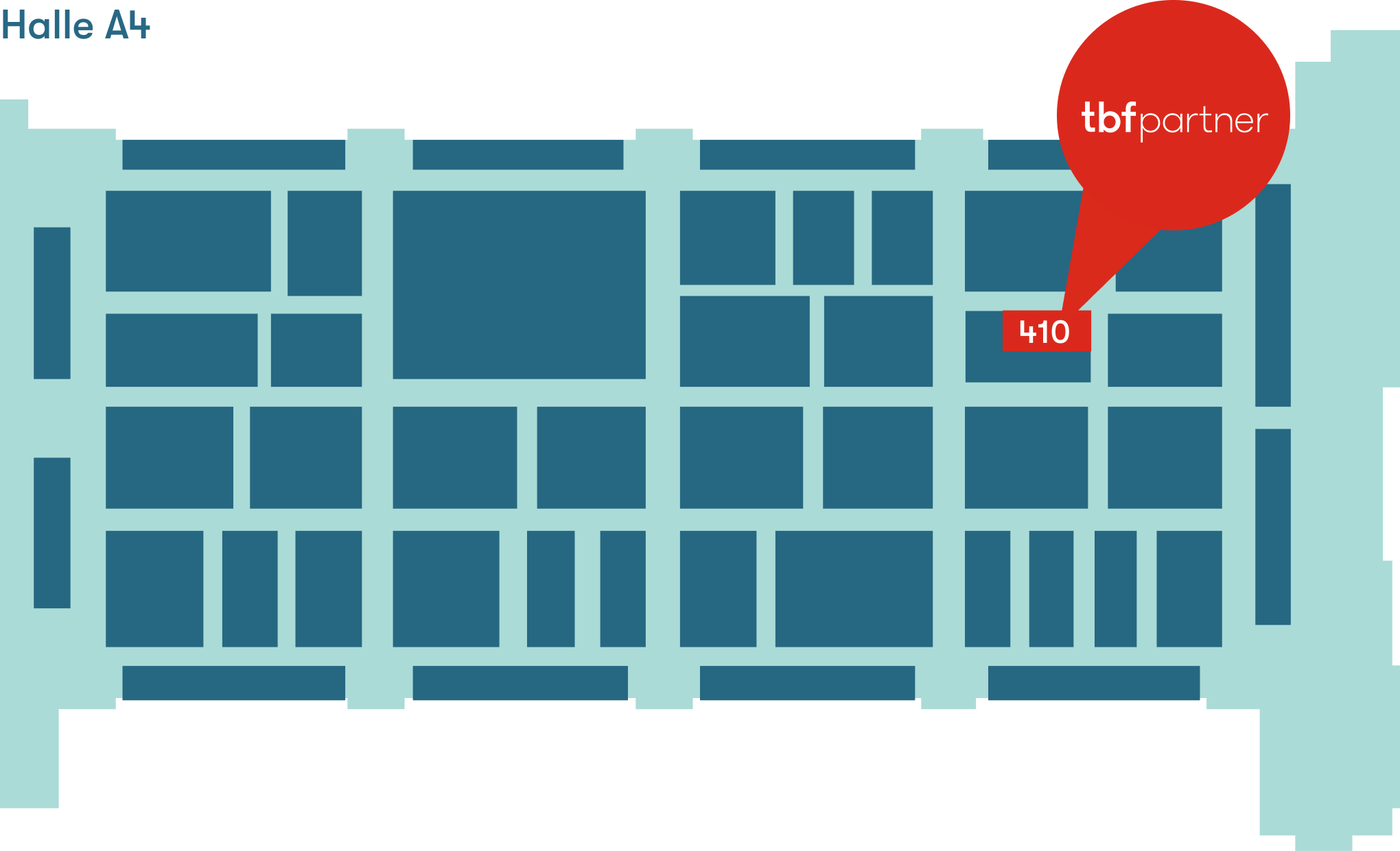 Hallenplan mit Markierung des TBF-Standorts